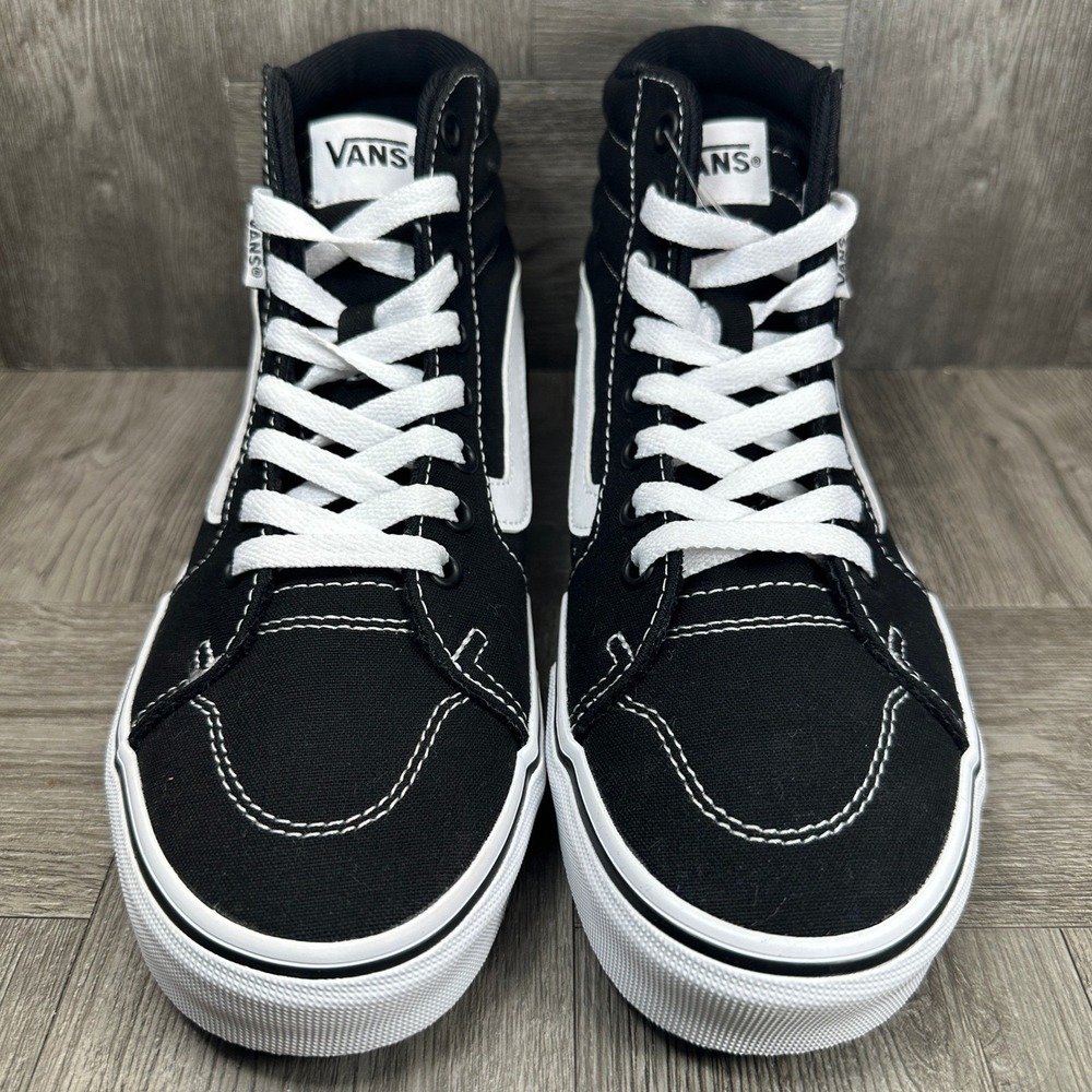 Vans Sk8-Hi Sneakers Womens 8 Black White Canvas High Top Classic NEW - Picture 4 of 8